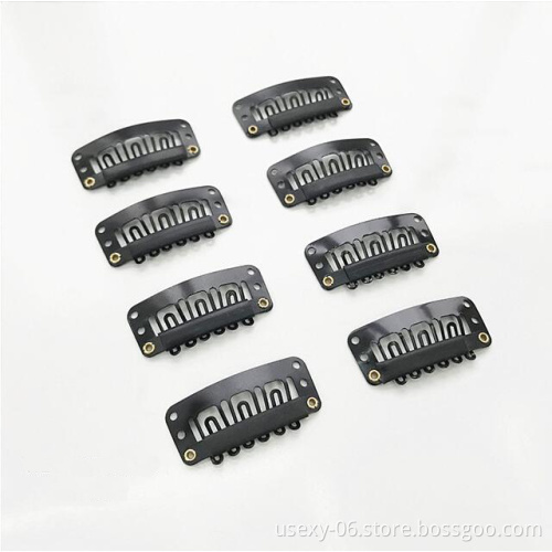 Wholesale Cheap Price Metal Clips For Hair Extension Hairpieces Snap-Comb Wig Clips With Rubber